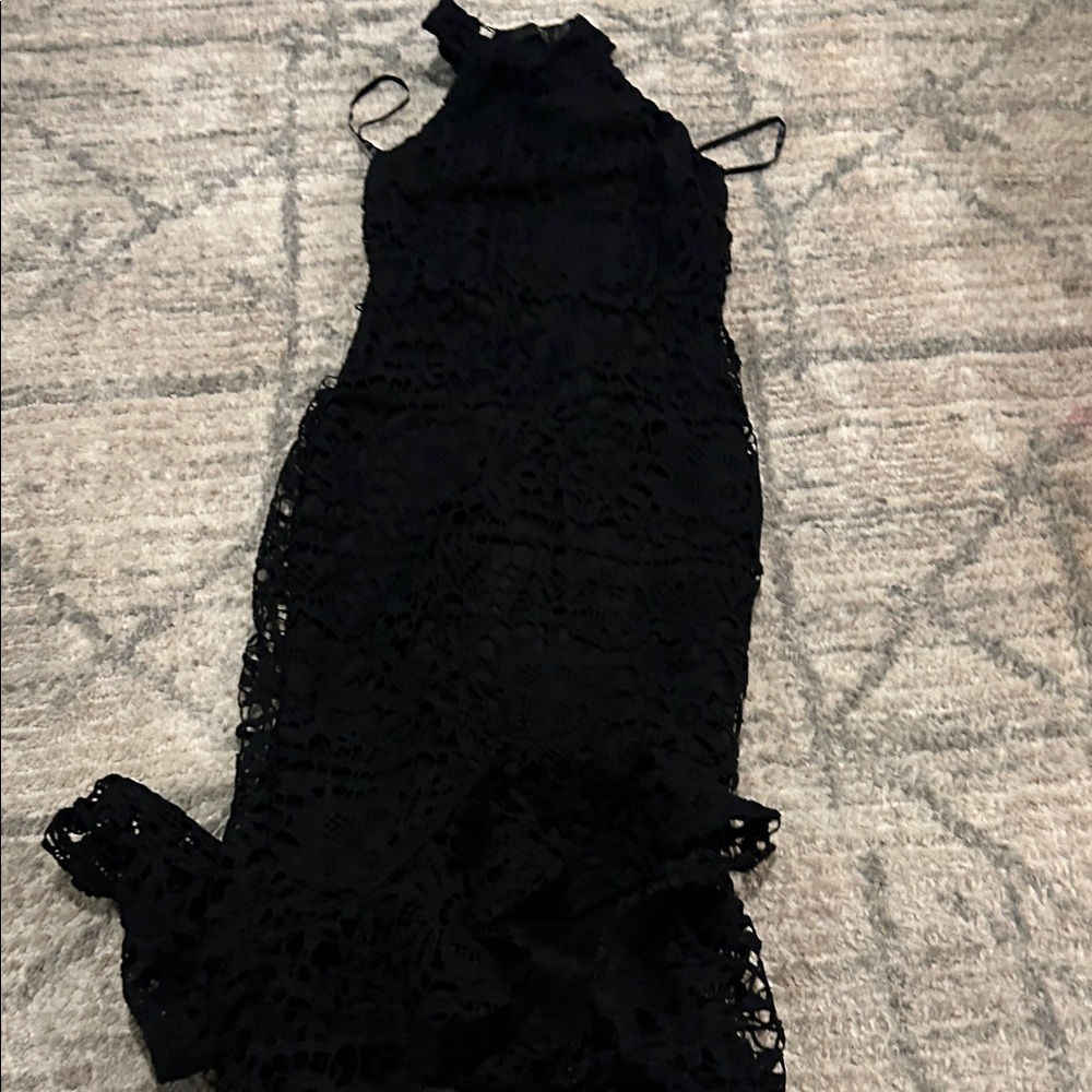 Stylish Black Dress with Unique Detailing